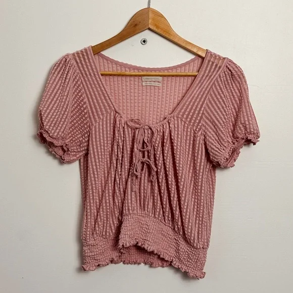 Urban Outfitters Peasant style cropped top - dusty pink - polyester  - L - Picture 4 of 10